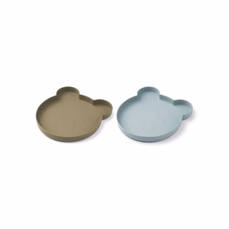 Liewood, tallerken 2-pak Marty, Mr Bear Khaki Blue