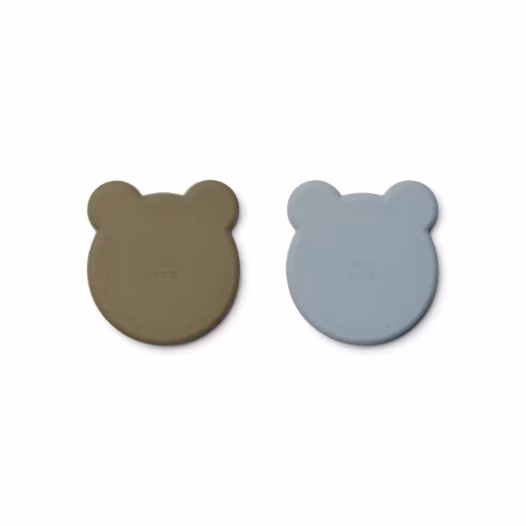 Liewood, tallerken 2-pak Marty, Mr Bear Khaki Blue