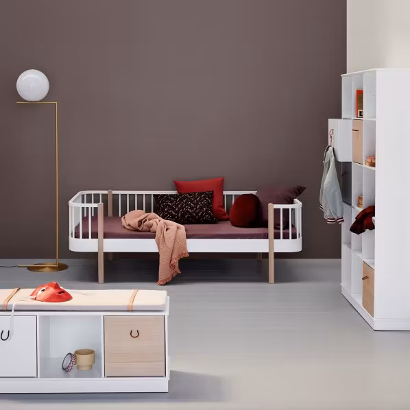 Oliver Furniture, junior sofaseng, hvid/eg