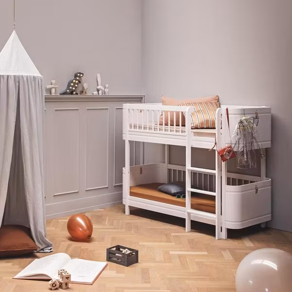 Oliver Furniture, halvhøj køjeseng Mini+, hvid