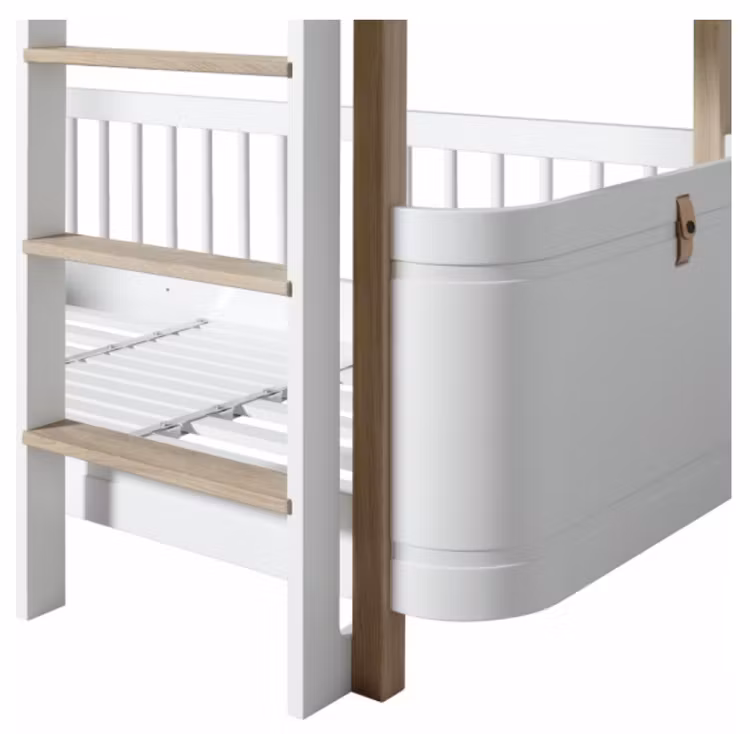 Oliver Furniture, halvhøj køjeseng Mini+, hvid/eg