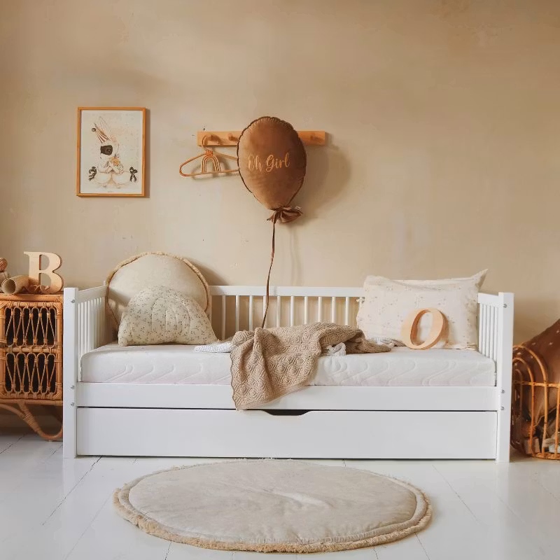 Børneseng Asta med opbevaring/udtræksseng