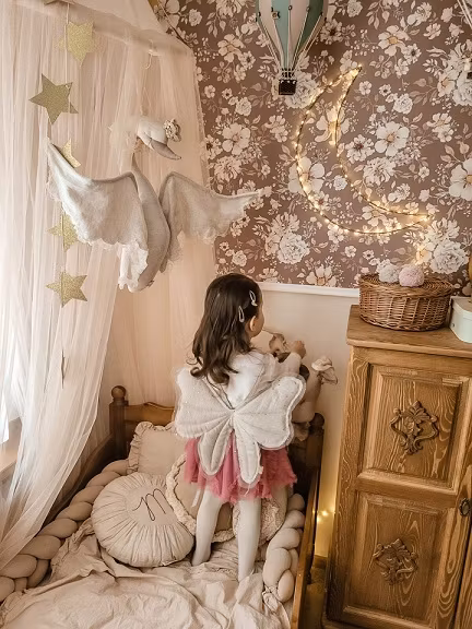 Dekorillo, tapet Boho flowers brown