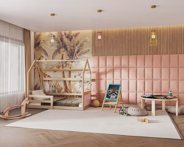 Polstret vægpanel, mint (forskellige størrelser)