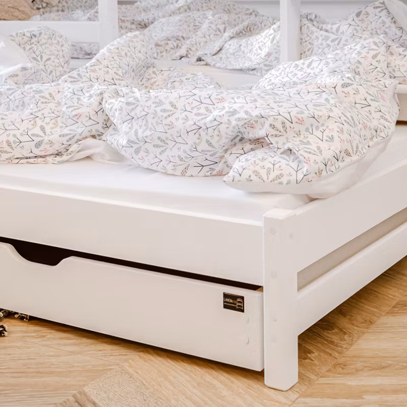 Hvid køjeseng med tre senge Love 90x200 cm