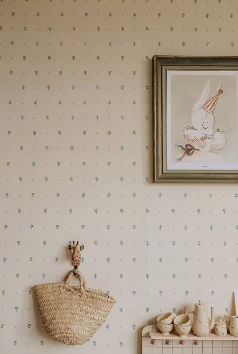 Mrs Mighetto, tapet Tulips för Belle, Blue