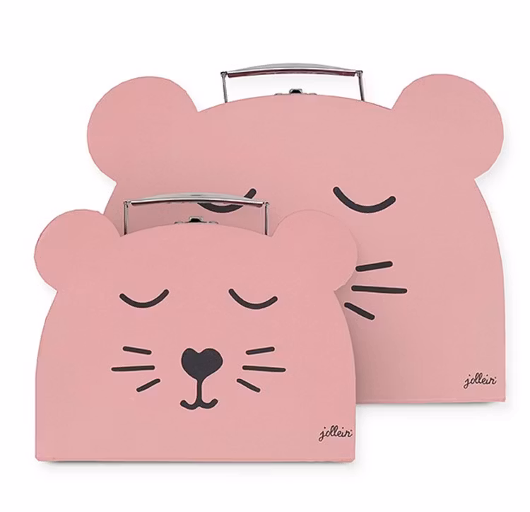 Jollein, opbevaringsbokse kufferter Animal Club, rouge