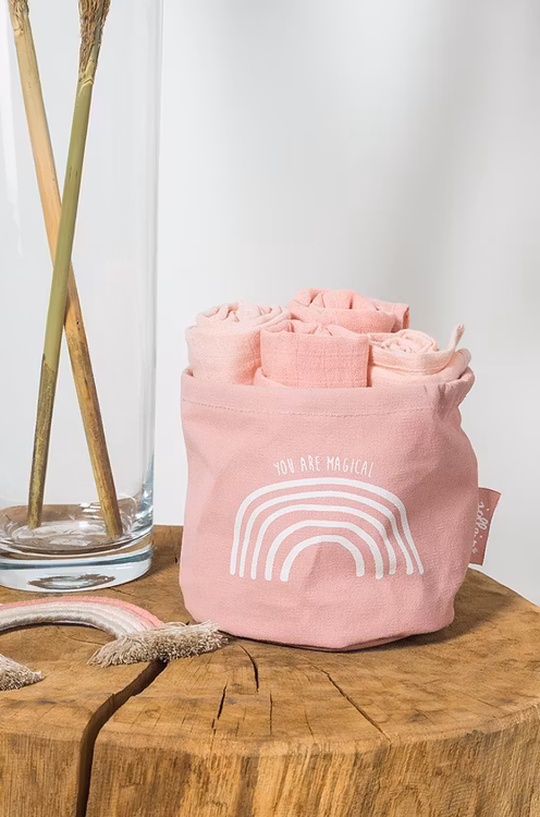 Jollein, opbevaringskurv Rainbow, blush pink