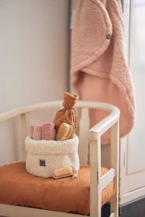 Jollein, opbevaringskurv teddy, cream