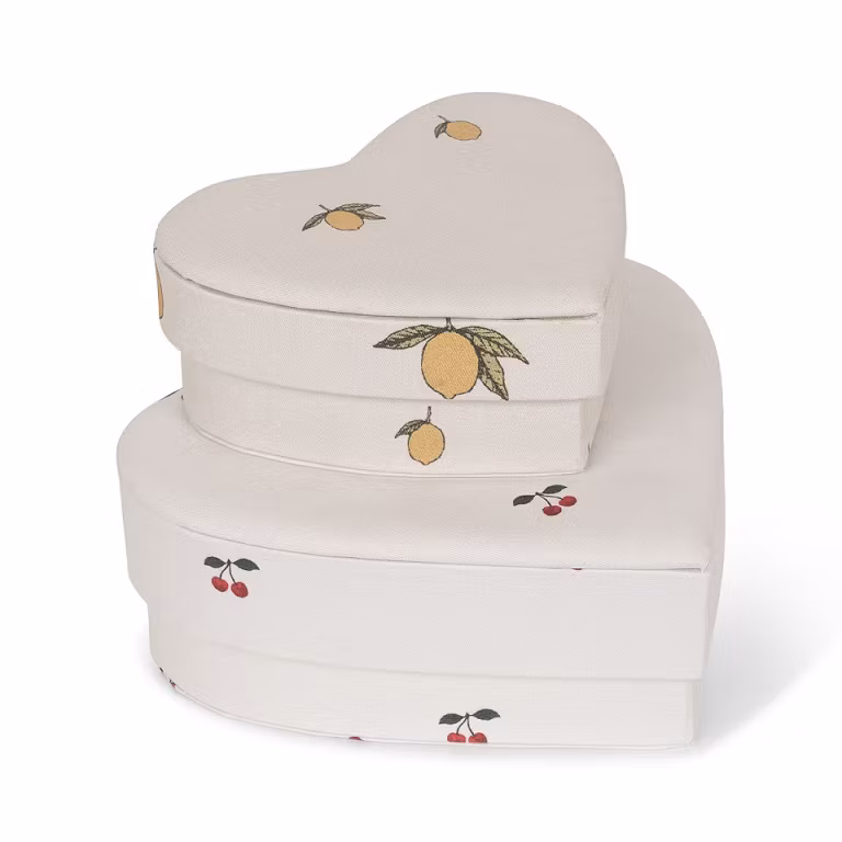 Konges Sløjd, æske-sæt Heart box, Cherry/Lemon