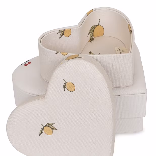 Konges Sløjd, æske-sæt Heart box, Cherry/Lemon