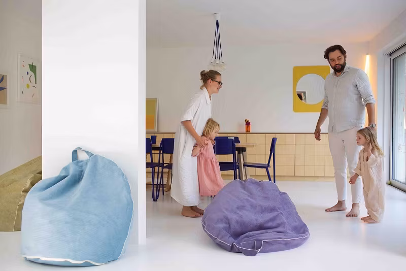 Bini, sækkestol Cozy, blå