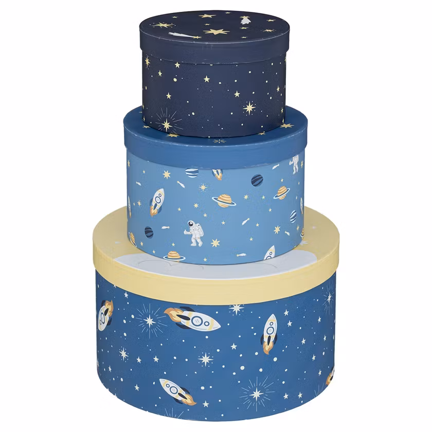 Runde opbevaringskasser Kosmos, 3 stk