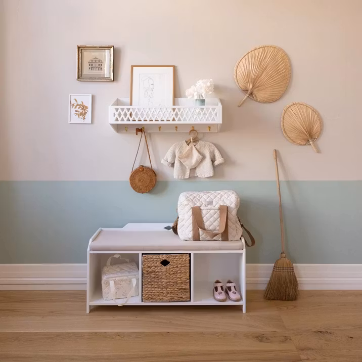 Cam Cam, hylde med knager Harlequin, hvid