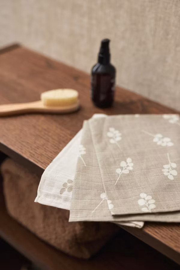 Jollein, stofbleer vaskeklude 3-pak, Twig Olive Green