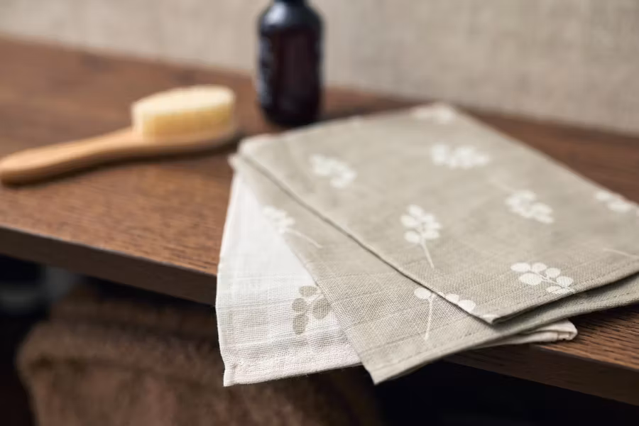 Jollein, stofbleer vaskeklude 3-pak, Twig Olive Green