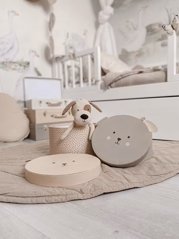 Jabadabado, opbevaringsbokse 2 stk Teddy, beige