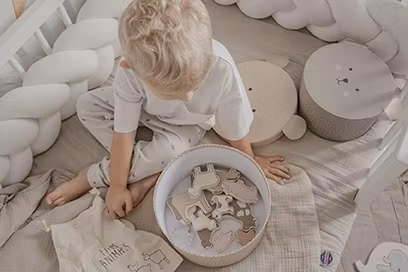 Jabadabado, opbevaringsbokse 2 stk Teddy, beige