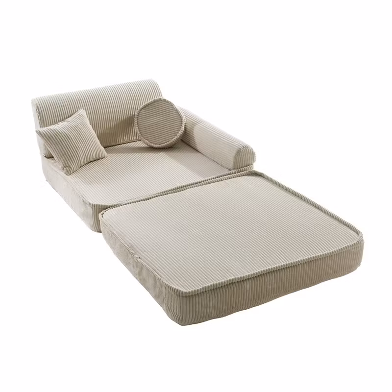 Meow, bygbart møbelsæt børnesofa premium fløjlsbukser, ecru