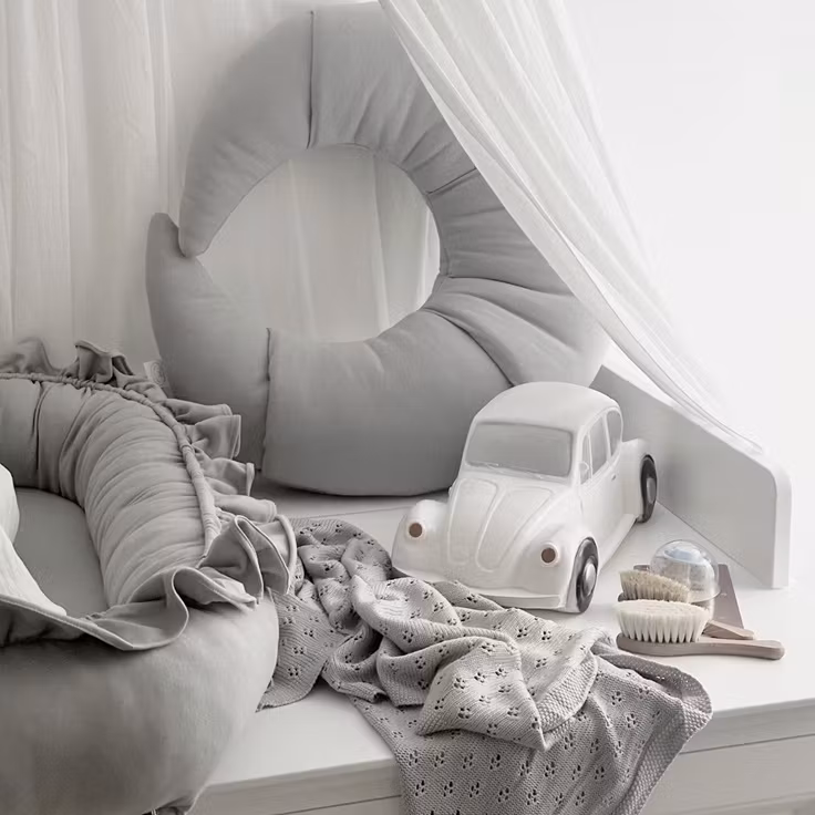 Cotton&Sweets, ammepude Croissant, lysegrå