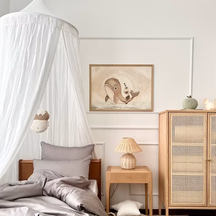 Cotton&Sweets, Hvid boho twist sengehimmel maxi