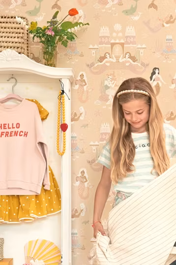 Majvillan, tapet Mermaid reef, sandy beige