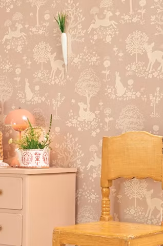 Majvillan, tapet Summer fields, dreamy lilac