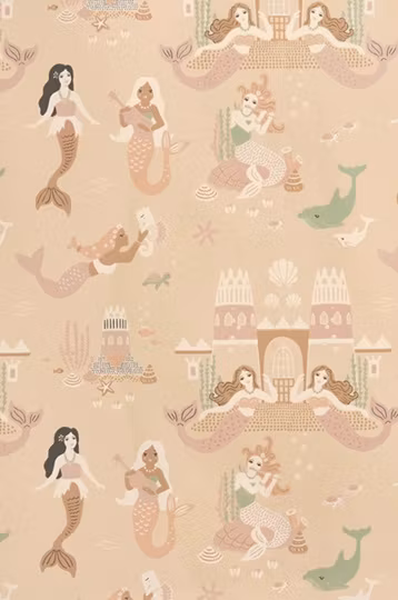 Majvillan, tapet Mermaid reef, sandy beige