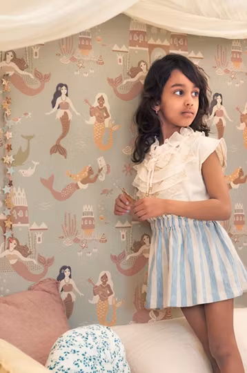 Majvillan, tapet Mermaid reef, ocean blue