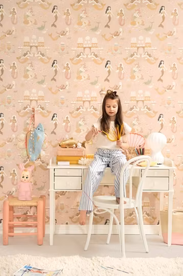 Majvillan, tapet Mermaid reef, sweet pink