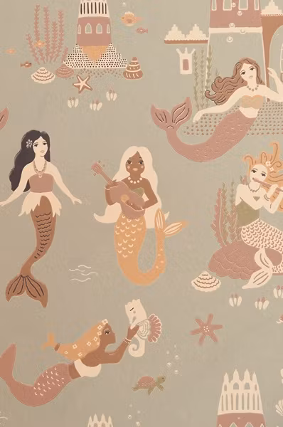 Majvillan, tapet Mermaid reef, ocean blue