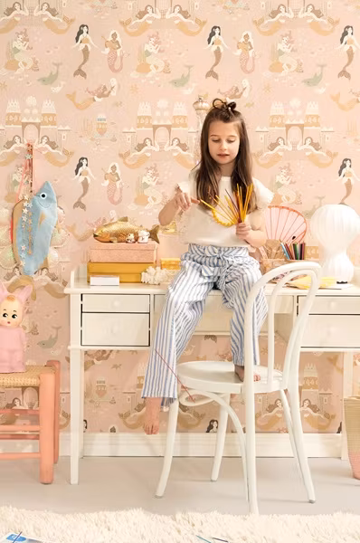 Majvillan, tapet Mermaid reef, sweet pink