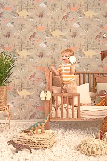 Majvillan, tapet Dinosaur vibes, soft green
