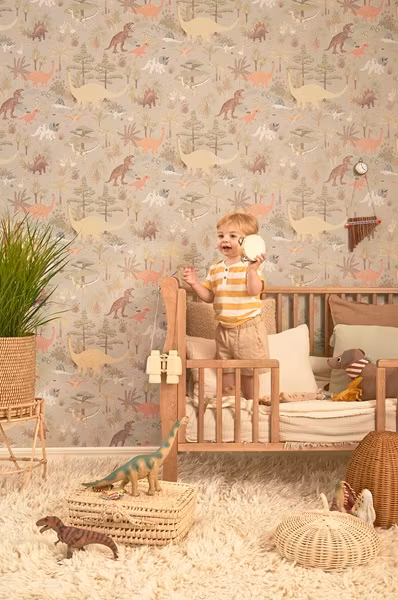 Majvillan, tapet Dinosaur vibes, soft green