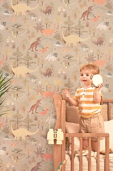 Majvillan, tapet Dinosaur vibes, soft green