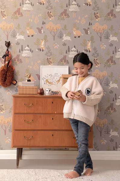 Majvillan, tapet Deep forest, mystic grey