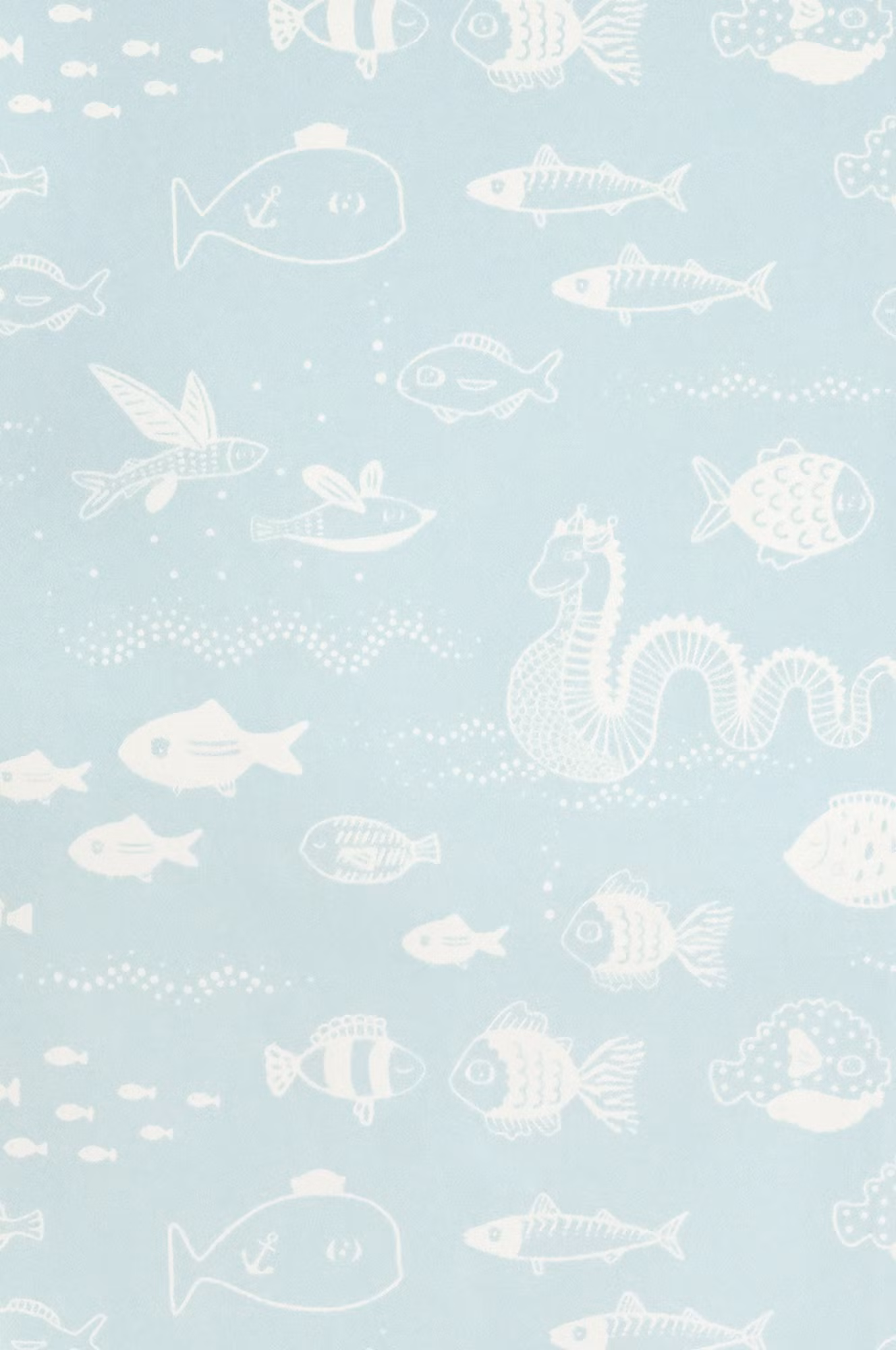 Majvillan, tapet The big blue, dusty turquoise