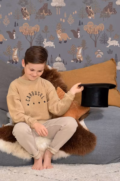 Majvillan, tapet Deep forest, midnight blue