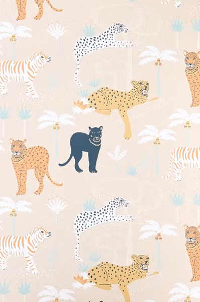 Majvillan, tapet Black panther, creamy orange