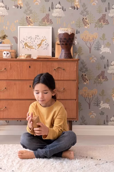 Majvillan, tapet Deep forest, mystic grey