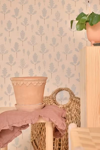 Majvillan, tapet Oak, nature beige