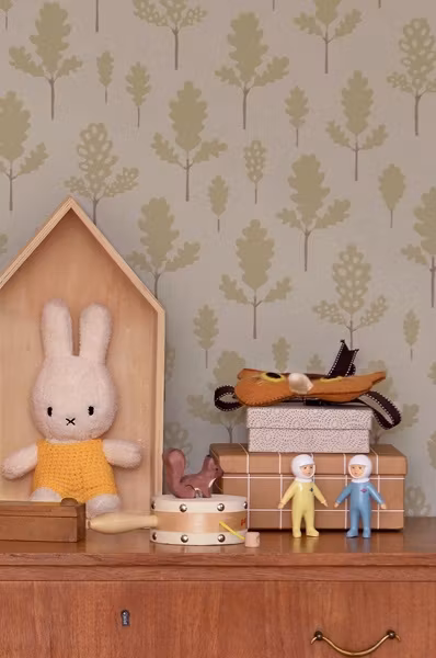 Majvillan, tapet Oak, greige blue