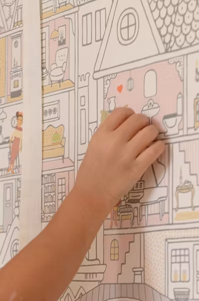 Majvillan, tapet Dollhouse, wool white