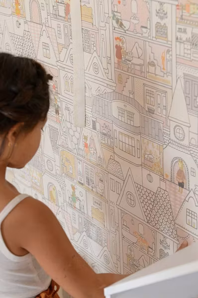 Majvillan, tapet Dollhouse, wool white