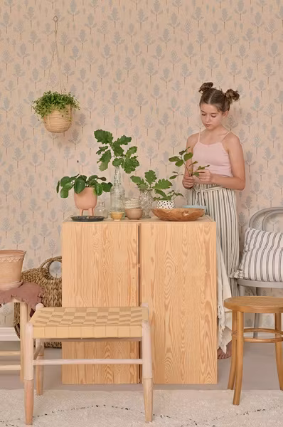 Majvillan, tapet Oak, nature beige