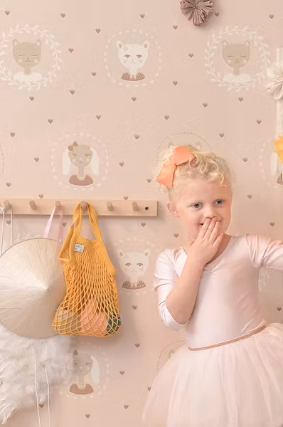 Majvillan, tapet Hearts, dusty warm pink