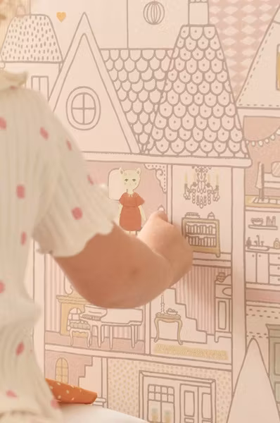 Majvillan, tapet Dollhouse, sunny pink