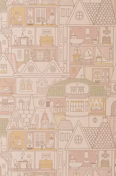 Majvillan, tapet Dollhouse, sunny pink