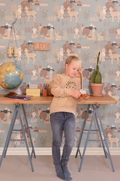 Majvillan, tapet Lama village, afternoon blue