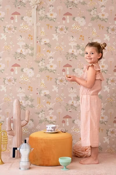 Majvillan, tapet Old garden, dusty rose